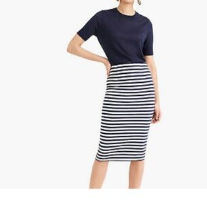 J.Crew size 4 navy and white pencil skirt.